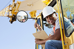 Smiling construction worker